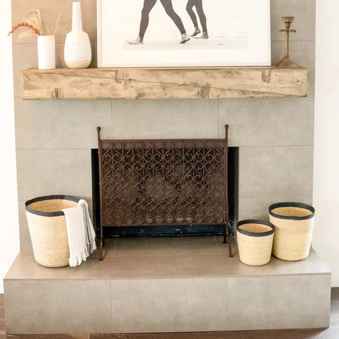 Cardiff Straw Storage Basket-Medium - Leah - Woven